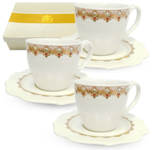 2325-5 Набір чайний 12пр. Анжеліка (чашка-220мл, блюдце-14,5см) - фото