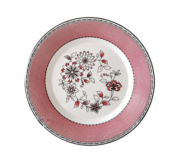 30000-010 Тарілка 7' Рожевий орнамент - фото