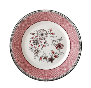 30001-010 Тарілка 8' Рожевий орнамент - фото