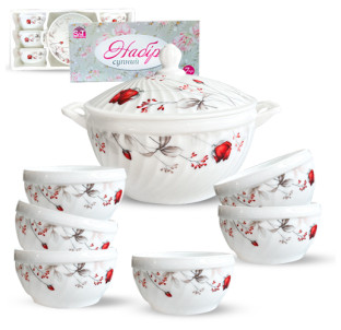 30050-202303 Набір супний 7пр "Червона троянда" (2,5л; 740мл) - фото