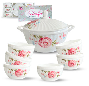 30050-230304 Набір супний 7пр "Вальс квітів" (2,5л; 740мл) - фото