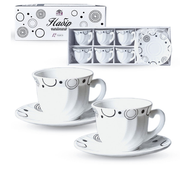 30055-15018 Набір чайний 12пр "Абстракція" (190мл) - фото