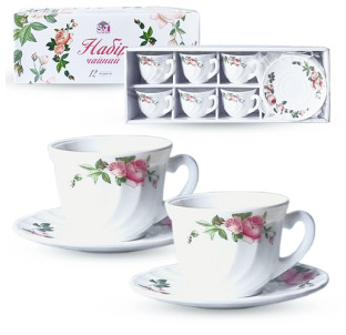 30055-15019 Набір чайний 12пр "Рожевий бутон"  (190мл) - фото