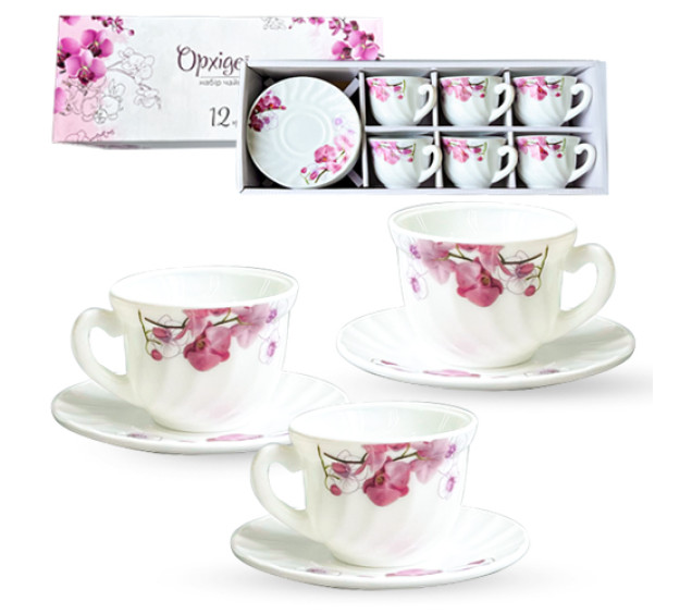 30055-15022 Набір чайний 12пр. "Орхідеї" (190мл) - фото