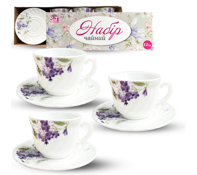 30055-202052 Набір чайний 12пр "Гортензія" (190мл) - фото