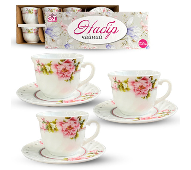 30055-202095 Набір чайний 12пр "Піон" (190мл) - фото