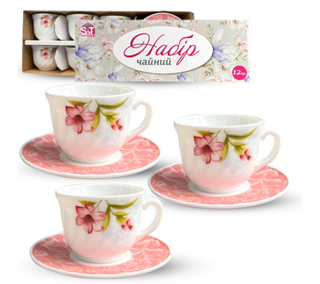 30055-230304 Набір чайний 12пр "Вальс квітів" (190мл) - фото