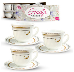 30055-230305 Набір чайний 12пр "Gold" (190мл) - фото