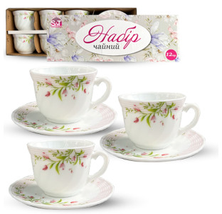 30055-230306 Набір чайний 12пр "Тюльпани" (190мл) - фото