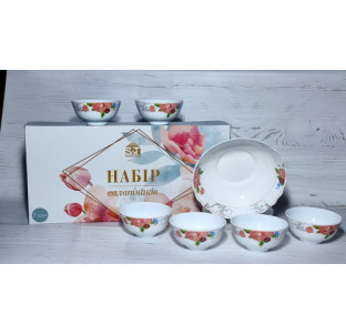 30056-1306 Набір салатників 7 шт(1 шт-8 ' - 800мл, 6 шт-4,5' - 260)  "Рожева симфонія" - фото