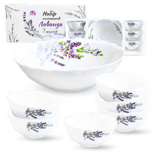 30056-15030 Набір салатників 7шт (1шт-8', 6шт-4,5')  "Лаванда" - фото