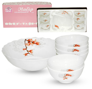 30056-16003 Набір салатників 7шт(1шт-8', 6шт- 4,5') Айва оранж - фото