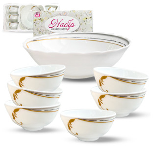 30056-230305 Набір салатників 7шт (1шт-8 ', 6шт-4,5') "Gold" - фото