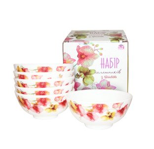 30069-006 Набір салатників 6шт (6шт- 4,5') Орхідея - фото