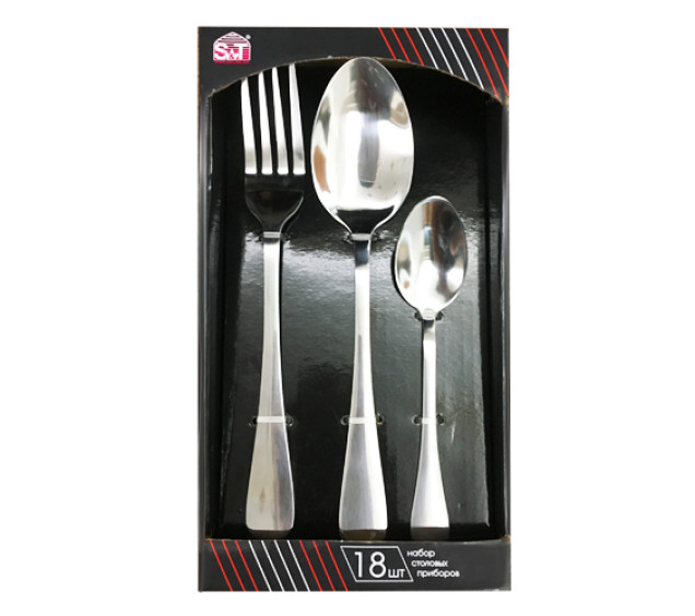 30502-2 Набір столових приборів 18шт (6 виделок, 6 ложок, 6 десертних ложок) Family-2 - фото