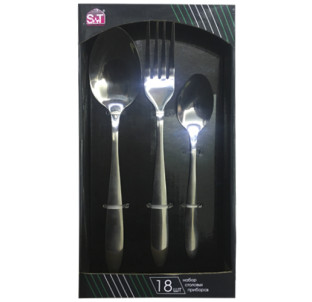 30502-4 Набір столових приборів 18шт (6 виделок, 6 ложок, 6 десертних ложок) Family-4 - фото