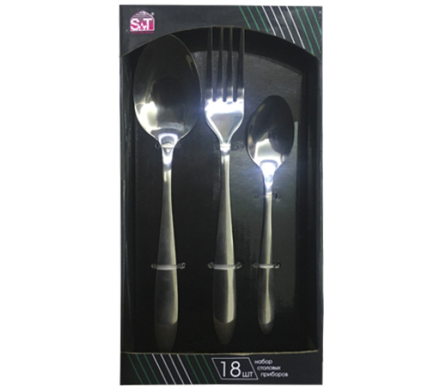 30502-4 Набір столових приборів 18шт (6 виделок, 6 ложок, 6 десертних ложок) Family-4 - фото