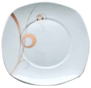 30813-G11 Тарілка 9' квадрат Золотий завиток - фото