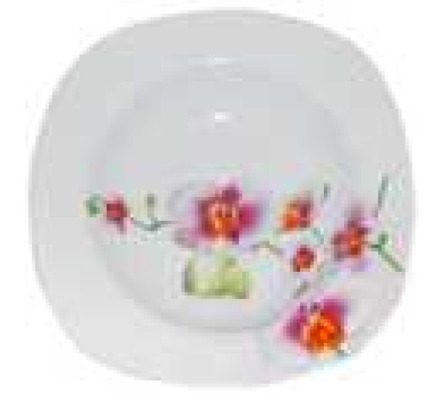30822 Тарілка 9' суп квадрат Орхідея (48) - фото