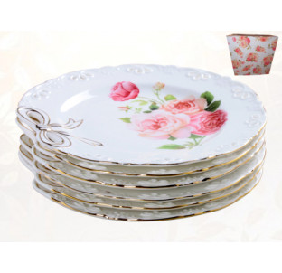 30876 Набір 6 дес. тарілок Бант (d19см) - фото