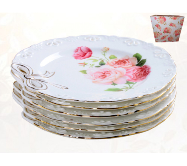 30876 Набір 6 дес. тарілок Бант (d19см) - фото