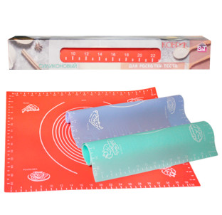 3200-53 Силіконовий килимок для розкочування тіста Біг 50*40см - фото