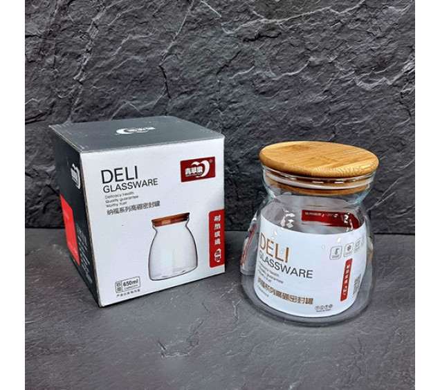 32250 Ємність з бамбуковою кришкою 650 мл - фото