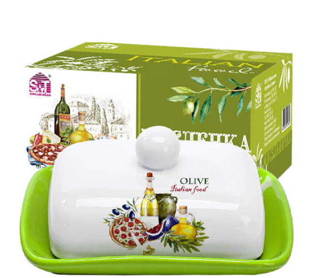 3397-13 Масельничка "Італійські страви" (розмір:13 Х17; h-5,5) - фото