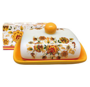 3397-16 Масельничка "Квітковий розпис" (розмір:13 Х17; h-5,5) - фото