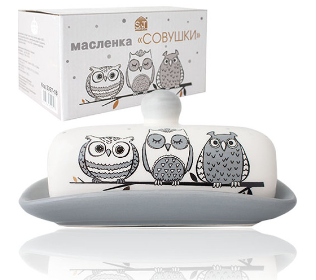 3397-18 Масельничка "Совушки" (розмір:13 Х17; h-5,5) (24) - фото