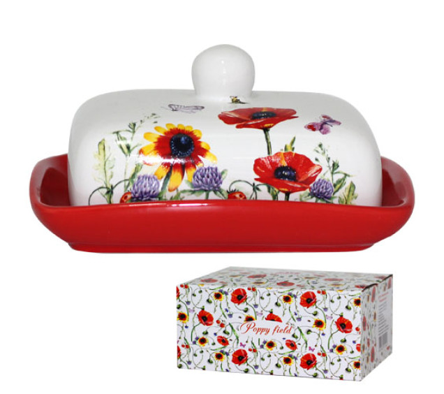 3397-5 Масельничка "Польовий мак" (розмір:13 Х18; h-5,5) - фото