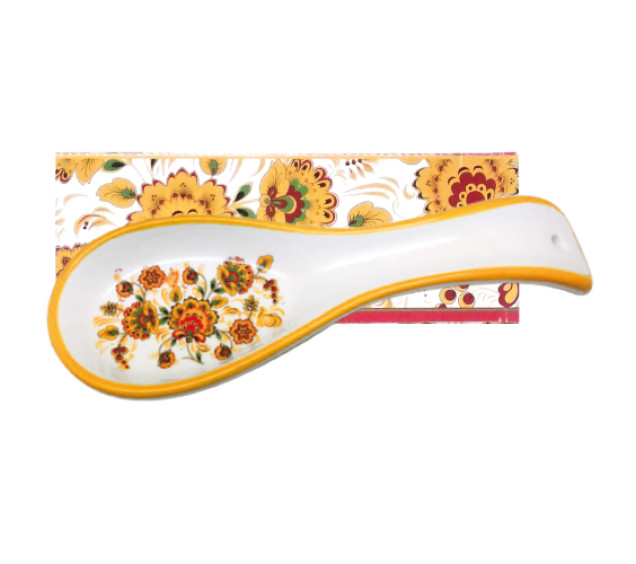 3653-16 Підставка  для ложок "Квітковий розпис" (довжина-23см, h-2,5 см) - фото