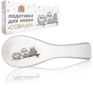 3653-18 Підставка  для ложок "Совушки" (довжина-23см, h-2,5 см) (60) - фото