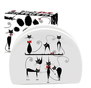 3662-12 Серветниця "Чорна кішка" (довжина-10см, h-8см) - фото