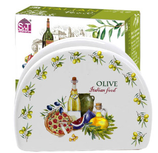 3662-13 Серветниця "Італійські страви" (довжина-10см, h-8см) - фото