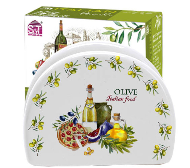 3662-13 Серветниця "Італійські страви" (довжина-10см, h-8см) - фото