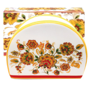 3662-16 Серветниця "Квітковий розпис" (довжина-10см, h-8см) - фото