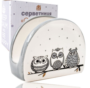 3662-18 Серветниця "Совушки" (довжина-10см, h-8см) (60) - фото