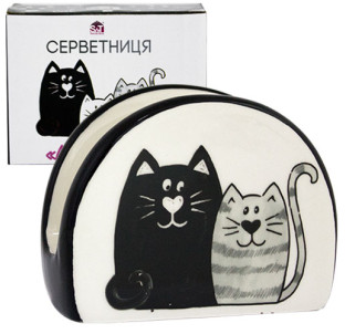 3662-19 Серветниця "Мурчики" (довжина-10см, h-8см) - фото