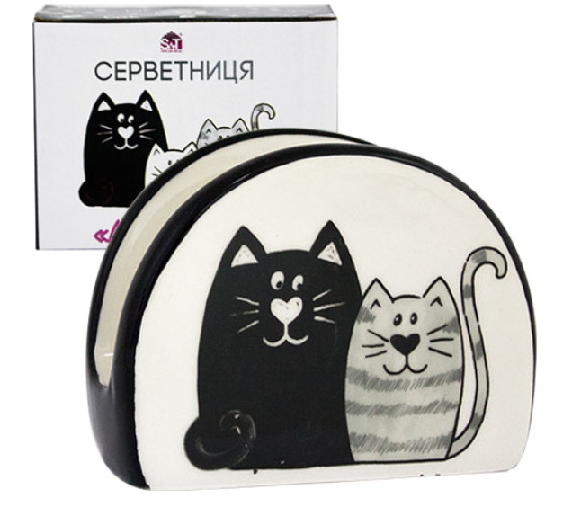 3662-19 Серветниця "Мурчики" (довжина-10см, h-8см) - фото