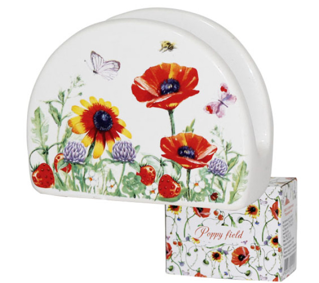 3662-5 Серветниця "Польовий мак" (довжина-9см, h-7см) - фото