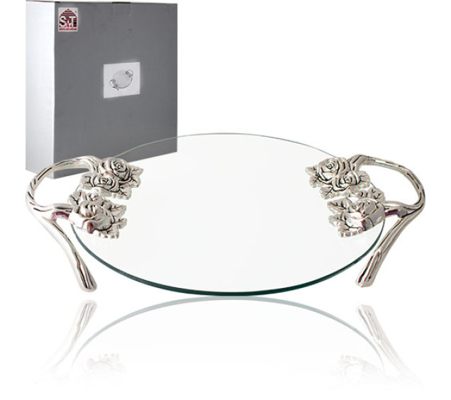 37205 Блюдо кругле декор Троянда (48*38*7см) (6) - фото