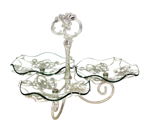 37238 Фруктовниця3х яр. декор Виноград(3шт д-19см, в-30см) - фото