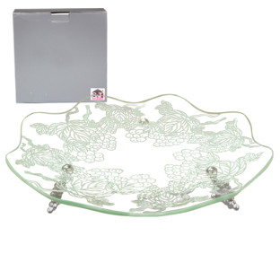 37253 Фруктовниця декор Квіти (д-30см) - фото