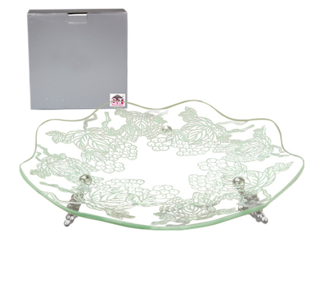 37253 Фруктовниця декор Квіти (д-30см) - фото