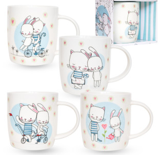 4160-44 Чашка 360мл Зайчата-Кошенята - фото