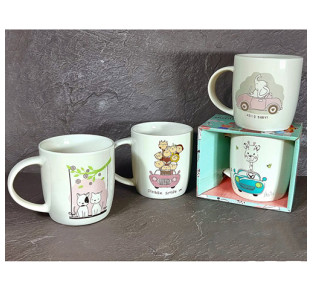 4160-52 Чашка Сute animals у подар.уп. 360мл - фото