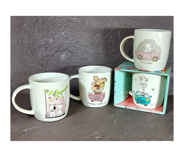 4160-52 Чашка Сute animals у подар.уп. 360мл - фото