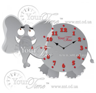 05-207 Годинник настінний Слоник дитячий МДФ 35*4,5*22см - фото