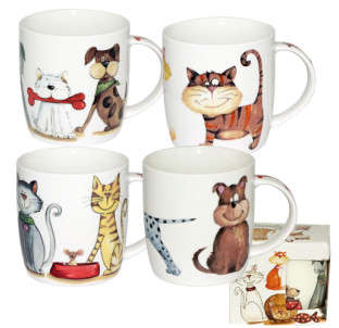 5064 Чашка Кумедні коти подарункова 360мл - фото